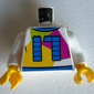Torso Sweater with '17' with Dark Pink, Lime, and Yellow Background / 'LEGO World Netherlands 2017' Print, White Arms, Yellow Hands