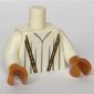 Torso Robe with Long Gold Necklace Print, White Arms, Medium Nougat Hands