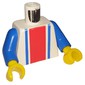 Torso Vertical Striped Red/Blue Print, Blue Arms, Yellow Hands
