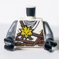 Torso Robe, Brown Rope, Gold Lion Print, Flat Silver Arms, Black Hands
