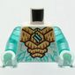 Torso Armor, Gold and Orange Plates, Dark Turquoise Ice Markings print, Trans-Light Blue Arms, Light Aqua Hands