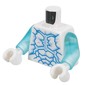 Torso, Dark Azure Ice Crystal Patterns print, Trans-Light Blue Arms, White Hands