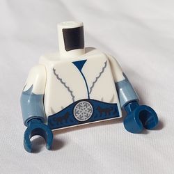 Torso, Dual Molded Arms, Fur Coat, Dark Blue Belt with Snowflake print, with White Sleeves Pattern, Sand Blue Arms, Dark Blue Hands