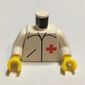 Torso Shirt with Red Cross and Pocket Print, White Arms, Yellow Hands