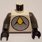Torso Yellow/Silver Exploriens Logo Print, Dark Gray Arms, Black Hands