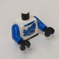 Torso Racing Jacket, Blue Shark Print, Blue Arms, Black Hands