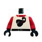 Torso Race Suit with Scorpion Print, Red Arms, Black Hands