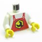 Torso Overalls, Red with Wrench Logo Print, White Arms, Yellow Hands