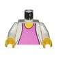 Torso Sweater over Dark Pink Top Print (Mary Jane), White Arms, Yellow Hands