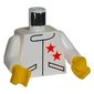 Torso Racing Jacket with Two Stars Jacket Print, White Arms, Yellow Hands