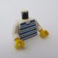 Torso Horizontal Blue Stripes Print, White Arms, Yellow Hands