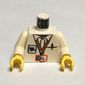 Torso Shirt with Cameraman ID, Logo, Pen / Clapboard on Back Print, White Arms, Yellow Hands