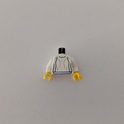 Torso Dress Light Gray Folds Print (Leia), White Arms, Yellow Hands