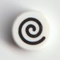 Tile Round 1 x 1 with Black Swirl print