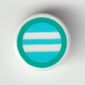 Tile Round 1 x 1 with Mirror, Dark Turquoise Border print