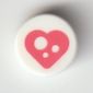 Tile Round 1 x 1 with Bright Pink heart print