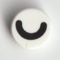Tile Round 1 x 1 with Black Halve Circle / Closed Eye print