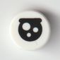 Tile Round 1 x 1 with Eye, Eyebrow, White Circles print