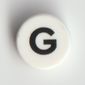Tile Round 1 x 1 with Black 'G' print
