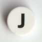 Tile Round 1 x 1 with Black 'J' print