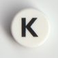 Tile Round 1 x 1 with Black 'K' print