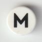 Tile Round 1 x 1 with Black 'M' / 'W' print
