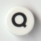 Tile Round 1 x 1 with Black 'Q' print