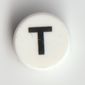 Tile Round 1 x 1 with Black 'T' print
