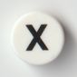 Tile Round 1 x 1 with Black 'X' print