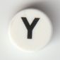 Tile Round 1 x 1 with Black 'Y' print