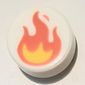Tile Round 1 x 1 with Yellow/Coral Fire/Flames print