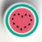 Tile Round 1 x 1 with Watermelon, Seeds in Heart-Shape print