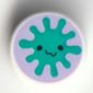 Tile Round 1 x 1 with Dark Turquoise Creature on Lavender Background print