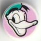 Tile Round 1 x 1 with Donald Duck on Bright Pink Background print