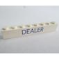 Brick 1 x 8 with 'DEALER' Thin Blue Print