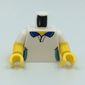 Torso, Dual Molded Arms, Shirt, Dark Blue Collar, Dark Turquoise Sided print, White Sleeves Pattern, Yellow Arms and Hands