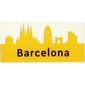 Tile 2 x 4 with 'Barcelona' and Yellow Landmarks Print