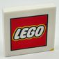 Tile 2 x 2 with 'LEGO' Logo and Yellow Bottom Right Corner Print