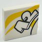 Tile 2 x 2 with '12' and Yellow Background Print