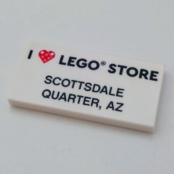Tile 2 x 4 with 'I Heart LEGO STORE Scottsdale Quarter, AZ' print