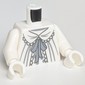 Torso Dress, Dark Bluish Gray Bowtie, Black Lace Trim Print, White Arms and Hands