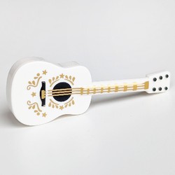 Musical Instrument Guitar Acoustic with Gold Strings and Decorations Print