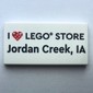 Tile 2 x 4 with 'I Heart LEGO STORE Jordan Creek, IA' print