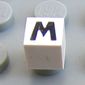 Modulex Tile 1 x 1 with M/W print - Black Lining on Top and Sides