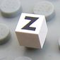 Modulex Tile 1 x 1 with Z print - Black Lining on Top and Sides