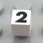 Modulex Tile 1 x 1 with Black '2' Print with No Lining