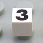 Modulex Tile 1 x 1 with Black '3' Print with No Lining