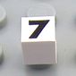 Modulex Tile 1 x 1 with Black '7' Print with No Lining