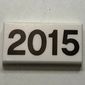 Tile 1 x 2 with Black '2015' Pattern