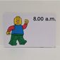 Activity Card, Time-Teaching 12-Hour Clock 8.00 a.m.